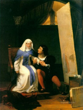 Pablo Delaroche Painting - Filippo Lippo Enamorándose de su modelo 1822 historias Hippolyte Delaroche